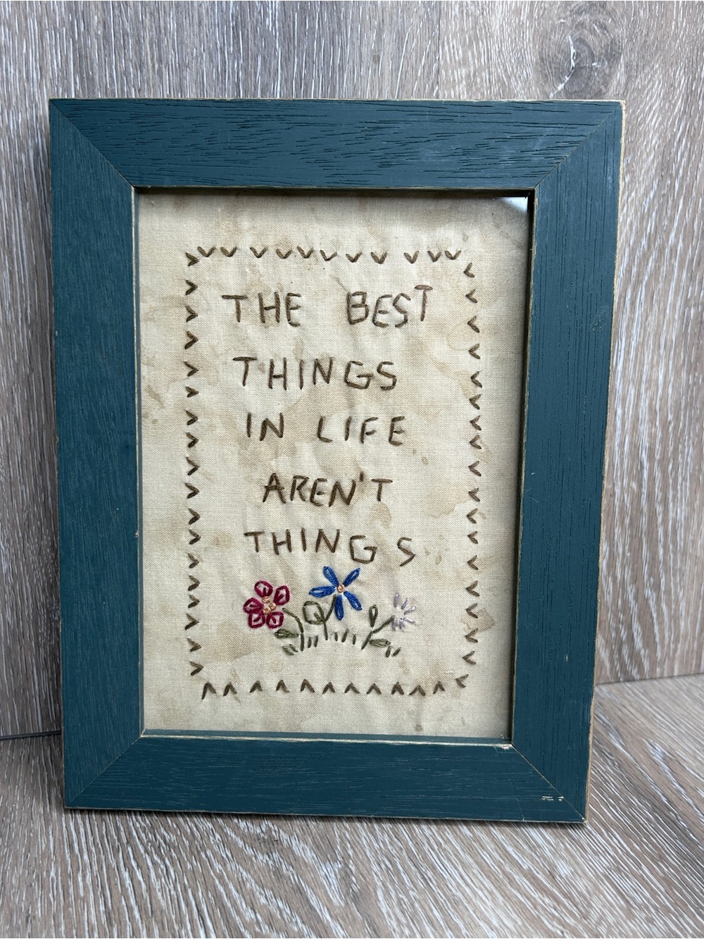 Handmade Embroidered Quote | Rustic Cottagecore Decor | Framed Stitch Art